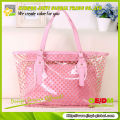 2013 dot printed clear pvc with cosmetic pouch beach/bag with compartment